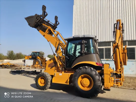 Tractor compacto Asg388 4X4 con cargador y retroexcavadora con cabina de retroexcavadora distribuidor hidráulico retroexcavadora